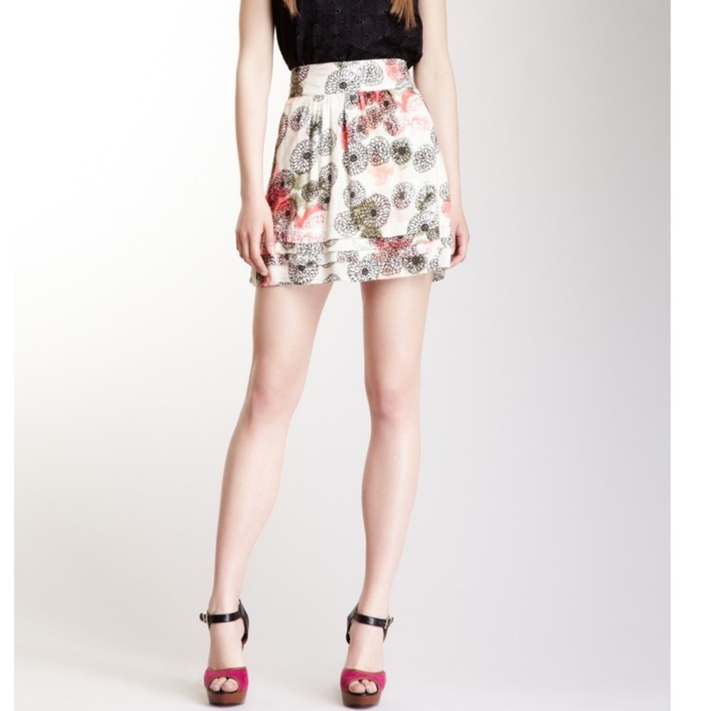 Tulle - Pleated Floral Skirt
